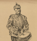 Max Liebermann. Infantry Drummer (Trommelnder Infantrist) (plate, p. 252) from the periodical Kriegszeit. Künstlerflugblätter, vol. 1, no. 63 (Feb 1916). 1916