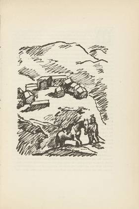 René Beeh. Untitled (Houses in Landscape with Hills) (plate, [p. 145]) from the periodical  Zeit-Echo. Ein Kriegs-Tagebuch der Künstler, vol. 1, no. 10 (Mar 1915). 1915