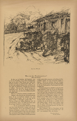 Otto Hamel. Fleeing (Auf der Flucht) (headpiece, p. 253) from the periodical Kriegszeit. Künstlerflugblätter, vol. 1, no. 63 (Feb 1916). 1916