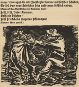 Ernst Barlach. Gorge, gorge, Father Sorrow (Friß, Friß, Vater Kummer) (in-text plate, page 59) from Der Findling (The Foundling). 1922 (executed 1921)