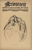 August Gaul. It's No Longer Enough! (Es langt nicht mehr) (in-text plate, p. 255) from the periodical Kriegszeit. Künstlerflugblätter, vol. 1, no. 64/65 (March 1916). 1916