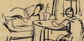 Oskar Kokoschka. Two Friends at the Weisser Hirsch (Zwei Freunde auf dem Weissen Hirsch). (1917)