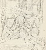 Rudolf Grossmann. Untitled (Encamped Uhlans) (plate, [p. 159]) from the periodical  Zeit-Echo. Ein Kriegs-Tagebuch der Künstler, vol. 1, no. 11 (Mar 1915). 1915