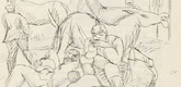 Rudolf Grossmann. Untitled (Encamped Uhlans) (plate, [p. 159]) from the periodical  Zeit-Echo. Ein Kriegs-Tagebuch der Künstler, vol. 1, no. 11 (Mar 1915). 1915