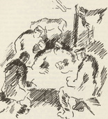 Otto Hohlt. Untitled (Soldiers Playing Cards) (plate, [p. 161]) from the periodical  Zeit-Echo. Ein Kriegs-Tagebuch der Künstler, vol. 1, no. 11 (Mar 1915). 1915