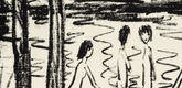 Otto Mueller. Five Girls by a Pond in the Woods (1) [Fünf Mädchen am Waldteich (2)]. (c. 1919)