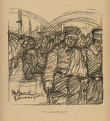 Otto Hamel. Transport of the Wounded (Verwundeteten-Transport) (plate, p. 258) from the periodical Kriegszeit. Künstlerflugblätter, vol. 1, no. 64/65 (March 1916). 1916