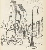 Richard Seewald. Untitled (Street with Flags) (plate, [p. 193]) from the periodical  Zeit-Echo. Ein Kriegs-Tagebuch der Künstler, vol. 1, no. 13 (Apr 1915). 1915