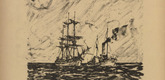 Ulrich Hübner. Bringing in a Prize (Einbringen einer Prise) (in-text plate, p. 262) from the periodical Kriegszeit. Künstlerflugblätter, vol. 1, no. 64/65 (End of March 1916). 1916