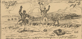 Helmuth Stockmann. Maubeuge: What I Saw (Maubeuge: Was ich sah) (plate, p. 26) from the periodical Kriegszeit. Künstlerflugblätter, vol. 1, no. 7 (7 Oct 1914). 1914
