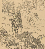 Wilhelm Trübner. Greeting of the Valkyries (Walkürengruß) (plate, p. 27) from the periodical Kriegszeit. Künstlerflugblätter, vol. 1, no. 7 (7 Oct 1914). 1914