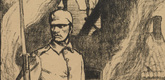 Arthur Kampf. The Watchman on the Mause (Die Wacht an der Maas) (plate, p. 2) from the periodical Kriegszeit. Künstlerflugblätter, vol. 1, no. 1 (31 Aug 1914). 1914