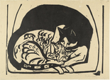Ernst Ludwig Kirchner. Two Cats (Zwei Katzen). (1936)