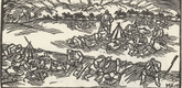 Max Unold. Untitled (Infantrymen's Camp) (headpiece, p. 225) from the periodical  Zeit-Echo. Ein Kriegs-Tagebuch der Künstler, vol. 1, no. 15 (May 1915). 1915