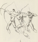 Edwin Scharff. Untitled (Three Archers) (plate, [p. 231]) from the periodical  Zeit-Echo. Ein Kriegs-Tagebuch der Künstler, vol. 1, no. 15 (May 1915). 1915
