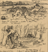 Helmuth Stockmann. What I Saw II (Was ich sah II) (plate, p. 31) from the periodical Kriegszeit. Künstlerflugblätter, vol. 1, no. 8 (14 Oct 1914). 1914