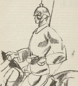 Edwin Scharff. Cavalryman (Schwerer Reiter) (plate, [p. 233]) from the periodical  Zeit-Echo. Ein Kriegs-Tagebuch der Künstler, vol. 1, no. 16 (June 1915). 1915