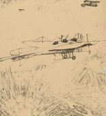 Erich Büttner. Over Paris (Über Paris) (in-text plate, p. 32) from the periodical Kriegszeit. Künstlerflugblätter, vol. 1, no. 8 (14 Oct 1914). 1914