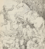 Adolf Ferdinand Schinnerer. Untitled (Man Against Man) (plate, [p. 237]) from the periodical  Zeit-Echo. Ein Kriegs-Tagebuch der Künstler, vol. 1, no. 16 (June 1915). 1915