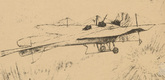 Erich Büttner. Over Paris (Über Paris) (in-text plate, p. 32) from the periodical Kriegszeit. Künstlerflugblätter, vol. 1, no. 8 (14 Oct 1914). 1914