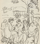 Wilhelm Oesterle. Untitled (Refugees) (plate, [p. 241]) from the periodical  Zeit-Echo. Ein Kriegs-Tagebuch der Künstler, vol. 1, no. 16 (June 1915). 1915