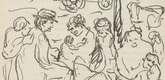 Wilhelm Oesterle. Untitled (Refugees) (plate, [p. 241]) from the periodical  Zeit-Echo. Ein Kriegs-Tagebuch der Künstler, vol. 1, no. 16 (June 1915). 1915