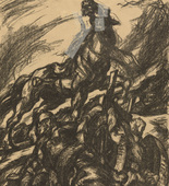 Otto Hettner. Destroyed Battery (Zerschossene Batterie) (plate, p. 35) from the periodical Kriegszeit. Künstlerflugblätter, vol. 1, no. 9 (21 Oct 1914). 1914
