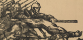 Otto Hettner. The First Flag (Die erste Fahne) (plate, p. 3) from the periodical Kriegszeit. Künstlerflugblätter, vol. 1, no. 1 (31 Aug 1914). 1914