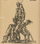 Otto Hettner. Nikolai's Ride to Victory (Nikolais Ausritt zum Sieg) (in-text plate, p. 37) from the periodical Kriegszeit. Künstlerflugblätter, vol. 1, no. 10 (28 Oct 1914). 1914