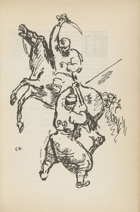 Franz Reinhardt. Untitled (Battle Rider Against Man) (plate, [p. 271]) from the periodical  Zeit-Echo. Ein Kriegs-Tagebuch der Künstler, vol. 1, no. 18 (July 1915). 1915