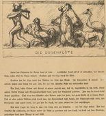 August Gaul. The Lying Flute (Die Lügenflöte) (headpiece, p. 38) from the periodical Kriegszeit. Künstlerflugblätter, vol. 1, no. 10 (28 Oct 1914). 1914