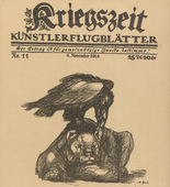 August Gaul. Animal Fable (Tierfabel) (in-text plate, p. 41) from the periodical Kriegszeit. Künstlerflugblätter, vol. 1, no. 11 (4 Nov 1914). 1914