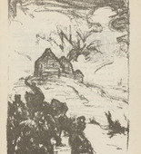 Julius W. Schülein. Untitled (Burning Village) (plate, [p. 281]) from the periodical  Zeit-Echo. Ein Kriegs-Tagebuch der Künstler, vol. 1, no. 19 (July 1915). 1915