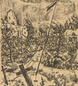 Erich Büttner. The Flag in the Field (Die Fahne im Feld) (plate, p. 42) from the periodical Kriegszeit. Künstlerflugblätter, vol. 1, no. 11 (4 Nov 1914). 1914