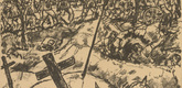 Erich Büttner. The Flag in the Field (Die Fahne im Feld) (plate, p. 42) from the periodical Kriegszeit. Künstlerflugblätter, vol. 1, no. 11 (4 Nov 1914). 1914