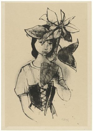 Karl Hofer. Girl with Flower (Mädchen mit Christblume). 1946/1947