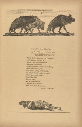 August Gaul. Headpiece (p. 43) from the periodical Kriegszeit. Künstlerflugblätter, vol. 1, no. 11 (4 Nov 1914). 1914