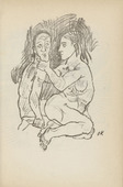 Oskar Kokoschka. Untitled (Male and Female Nude, Seated) (plate, [p. 297]) from the periodical  Zeit-Echo. Ein Kriegs-Tagebuch der Künstler, vol. 1, no. 20 (Aug 1915). 1915