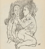 Oskar Kokoschka. Untitled (Male and Female Nude, Seated) (plate, [p. 297]) from the periodical  Zeit-Echo. Ein Kriegs-Tagebuch der Künstler, vol. 1, no. 20 (Aug 1915). 1915