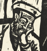 Erich Heckel. Two Wounded Soldiers (Zwei Verwundete) from the portfolio Eleven Woodcuts, 1912-1919 (Elf Holzschnitte, 1912-1919). 1914 (published 1921)