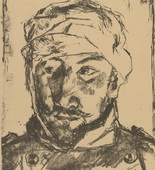 Max Beckmann. In Memory of a Friend Killed in Action (Andenken an einen gefallenen Freund) (in-text plate, p. 44) from the periodical Kriegszeit. Künstlerflugblätter, vol. 1, no. 11 (4 Nov 1914). 1914