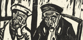 Erich Heckel. Two Wounded Soldiers (Zwei Verwundete) from the portfolio Eleven Woodcuts, 1912-1919 (Elf Holzschnitte, 1912-1919). 1914 (published 1921)