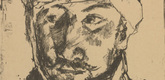 Max Beckmann. In Memory of a Friend Killed in Action (Andenken an einen gefallenen Freund) (in-text plate, p. 44) from the periodical Kriegszeit. Künstlerflugblätter, vol. 1, no. 11 (4 Nov 1914). 1914