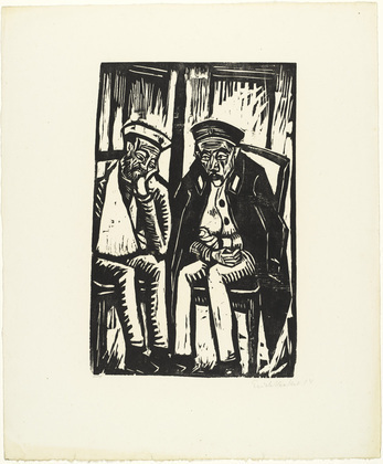 Erich Heckel. Two Wounded Soldiers (Zwei Verwundete) from the portfolio Eleven Woodcuts, 1912-1919 (Elf Holzschnitte, 1912-1919). 1914 (published 1921)