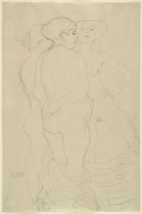 Gustav Klimt. Three Courtesans (Drei stehende Frauenakte). (c. 1907-1910)