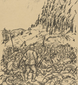 Erich Büttner. Rest (Rast) (in-text plate, p. 45) from the periodical Kriegszeit. Künstlerflugblätter, vol. 1, no. 12 (11 Nov 1914). 1914