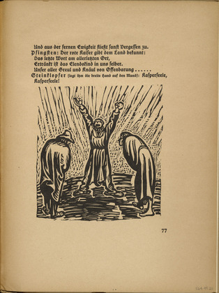 Ernst Barlach. Away with the Word of Cannibalism (Fort mit dem Wort vom Menschenfraß) (tailpiece, page 77) from Der Findling (The Foundling). 1922 (executed 1921)