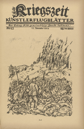 Erich Büttner. Rest (Rast) (in-text plate, p. 45) from the periodical Kriegszeit. Künstlerflugblätter, vol. 1, no. 12 (11 Nov 1914). 1914