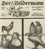 August Gaul. Europe (Europa) (front cover, folio 2) from the periodical Der Bildermann, vol. 1, no. 1 (Apr 1916). 1916