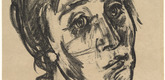 Oskar Kokoschka. Käthe Richter (Head, Slightly Tilted Back) [Käthe Richter (Kopf, leicht zurückgeneigt)] (plate, preceding p. 289) from the periodical Das Kunstblatt, vol. 1, no. 10 (Oct 1917). 1917